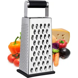 Cheese Grater, Box Grater for Cheese Stainless Steel Vegetable Slicer Food Shredder 4-Sided Convenience Gadgets for Kitchen No Brand