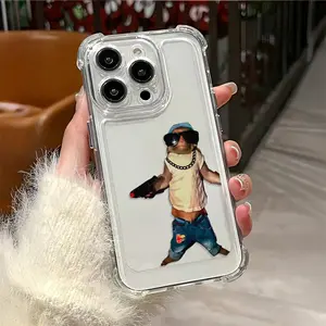 Anti-Drop Shockproof Monkey Water Gun Pattern Tpu Case for iPhone 6/7/8/x/XS/XR/XS Max/11/12/13/14/15/16/17 Pro Max, Perfect Gift for Couples and Teens, Cover, Smartphone