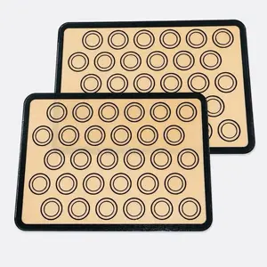 2026 New 2pc Nonstick Silicone Half Sheets, Macaron Baking Mats Set - Mix-and-Match Colors, Reusable, Heat-Resistant Bakeware, Dishwasher-Safe Oven Liner for Macarons, Pastry