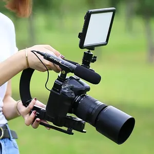 U/C Shape Portable Handheld DV Bracket Stabilizer, Multifunction Adjustable Smart Phone Video Rig for Camera Action & Camcorder, Gimbal, Vlogging, Video Recording Equipment