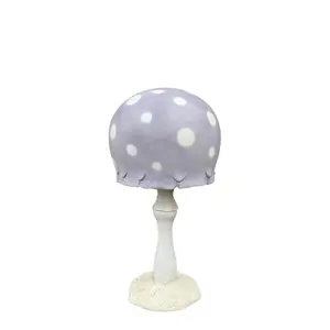 LM Treasures Large Pastel Purple Round Mushroom Statue Handcrafted Resin Artistic Decor 23x23x44 H inches Smooth Transparent Ornaments for Whimsical Retreat - Photo