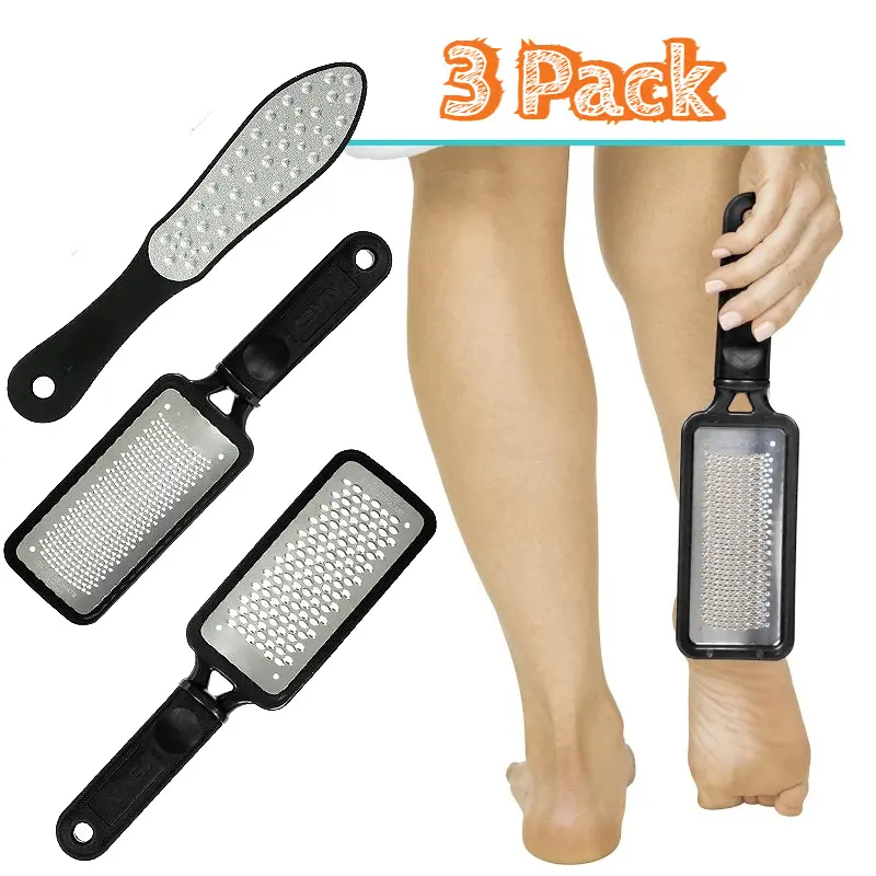 3/6 Packs Foot File Tool Set, Feet Scraper for Feet Care Remove Hard Skin, Stainless Steel Callus Remover Scrubber Pedicure Filer Heel Grater for Men & Women, Use on Wet or Dry Skin, Car Repair Tools
