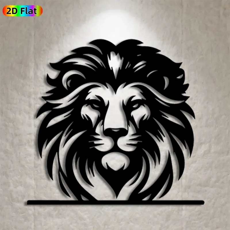 1pc Lion Head Metal Wall Art,Lion Head Statue Mural, Ideal Gift for New Year, Christmas, Safari Decor Enthusiasts, Rust-Resistant Metal Wall Decor Wall Sculptures, Perfect for Living Room Decorations & Garden Fence, Unique Home Decor