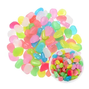 300 PCS Luminous Stones – Mixed Color Glow Rocks Decorations DIY Decorative Pebbles for Aquarium Fish Tank Sidewalk Garden Path Patio Terrace Lawn Yard Ornaments Colorful Cobbles Decor