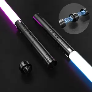 USB Charging Light LED Saber, 1/2 Counts 25 Inch Long 15 Colors Change Light Saber, 3 Sound Modes Detachable Light Saber, Portable Rechargeable Light Up Saber, Handheld, Neopixel Lightsaber
