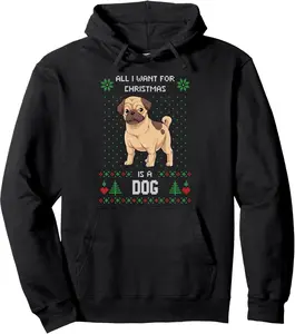 Ugly Christmas Sweater Pug Ugly Sweater Dog Pullover Hoodie
