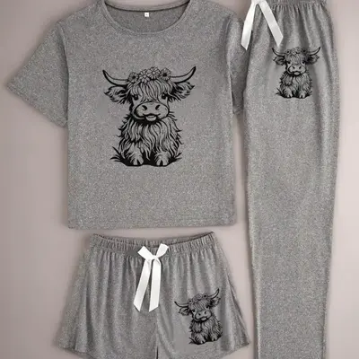 Highland Cow Pjs TikTok Shop