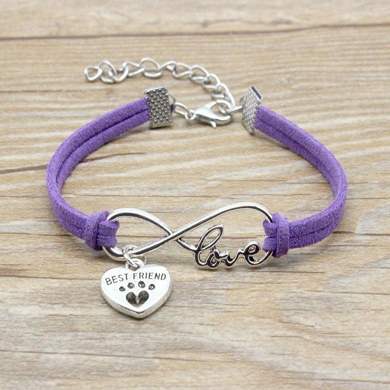 Best Friend Braided Heart Bracelet - Alloy & Rope Material, 5cm Extension Chain, 16cm Total Circumference, Independent PP Bag Packaging, "BEST FRIEND" Charm