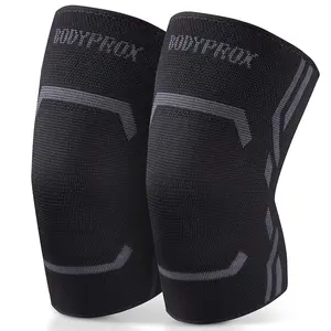 Bodyprox Knee Compression Sleeve for Men and Women (2 Pack), Knee Support Brace for Running and Work out (Large)