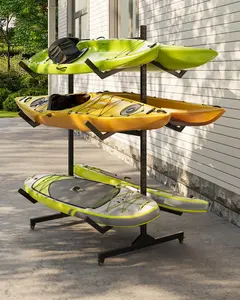 3-Tier Freestanding Kayak Storage Rack -Storage Rack for Kayaks or Canoes - Premium Kayak Stand for Outdoor and Indoor - Heavy Duty Kayak Holder
