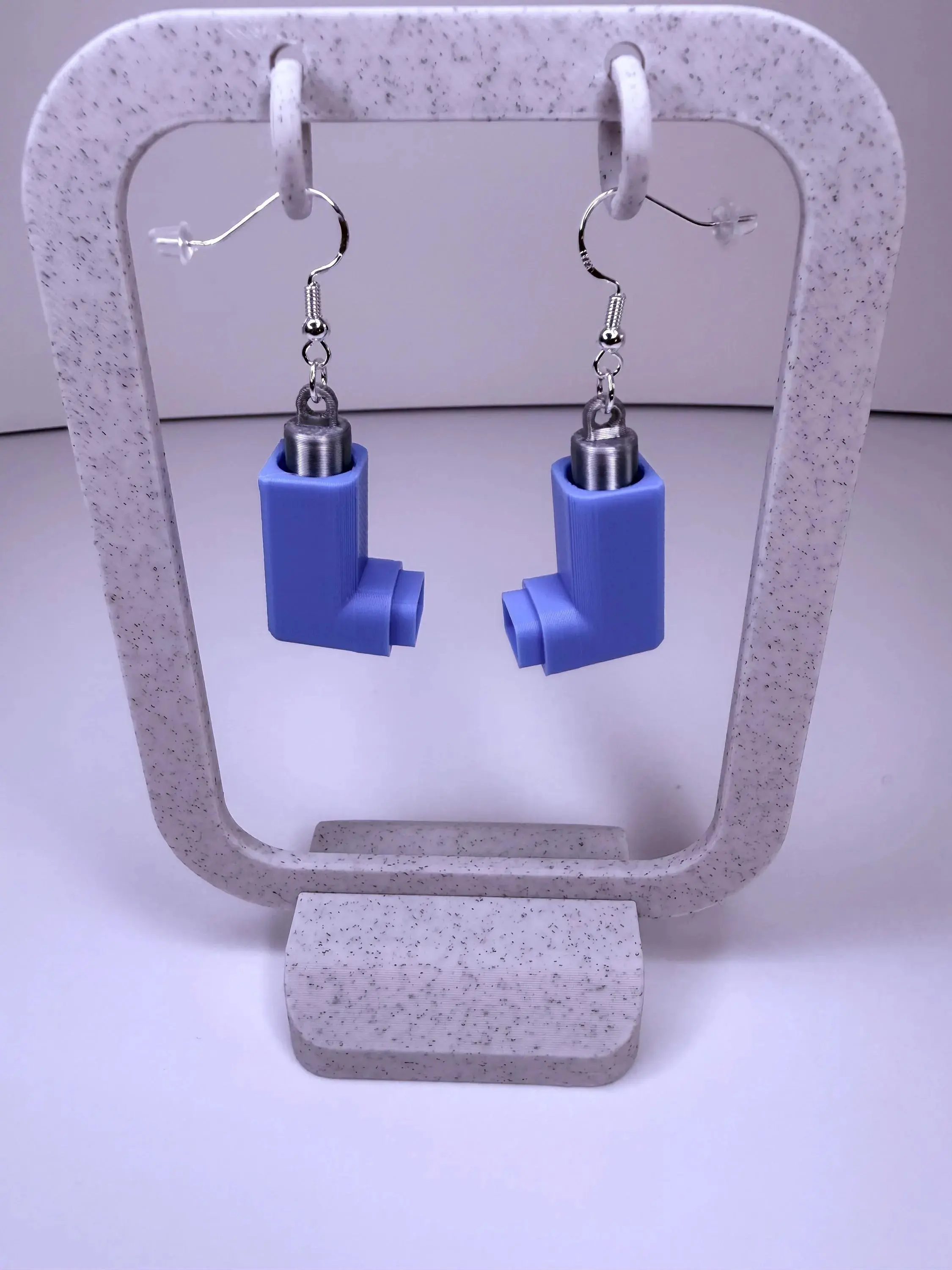 Asthma Inhaler - Blue - Earrings