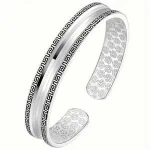 1PC retro style open adjustable bracelet, geometric Greek key pattern, Valentine's Day, Thanksgiving Day and Halloween gift
