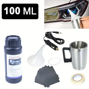 Car Headlight Lens Repair Kit with 100/200/500ml Restoration Liquid, Headlight Polishing Agent Set for Fixing Cracks, Yellowing & Foggy Headlights, Polishing Restoration Set