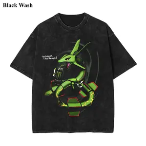 Vintage Rayquaza x Green Soda Wash Tee, Pocket Monster x Energy Soda Graphic Tees, Pocket Monster T-Shirt, Unisex Anime Shirt, PKM Gift, Gym Workout Shirt, Menswear Womenswear Streetwear Top Fit Oversize
