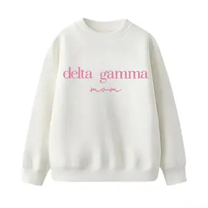 "Officially Licensed Embroidered Delta Gamma Mom Sweatshirt – Sorority & Greek Life Crewneck, DG Mom Merch"