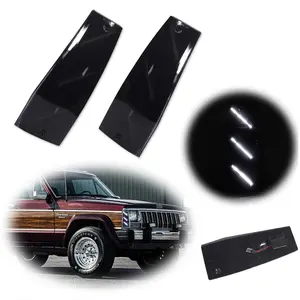 2pcs Smoke White LED Side Marker Lamps For 1984 1985 1986 1987 1988 1989 1990 1991 1992 1993 1994 1995 1996 Jeep Cherokee Comanche 1984 1985 1986 1987 1988 1989 1990 Wagoneer,Replace OEM 56000110, 56000111, CH2551113, CH2550113