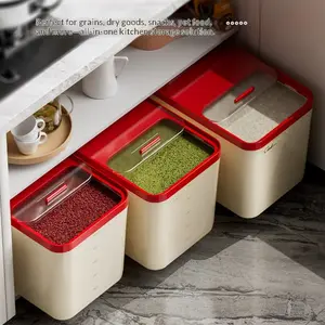 1pc Household Kitchen Rice Dispenser - Food-Grade Airtight Grain Storage Container, Insect-Proof Moisture-Proof Sealed Bin for Rice, Flour & Cereals, Large Wide-Mouth Opening, Healthy Durable Design