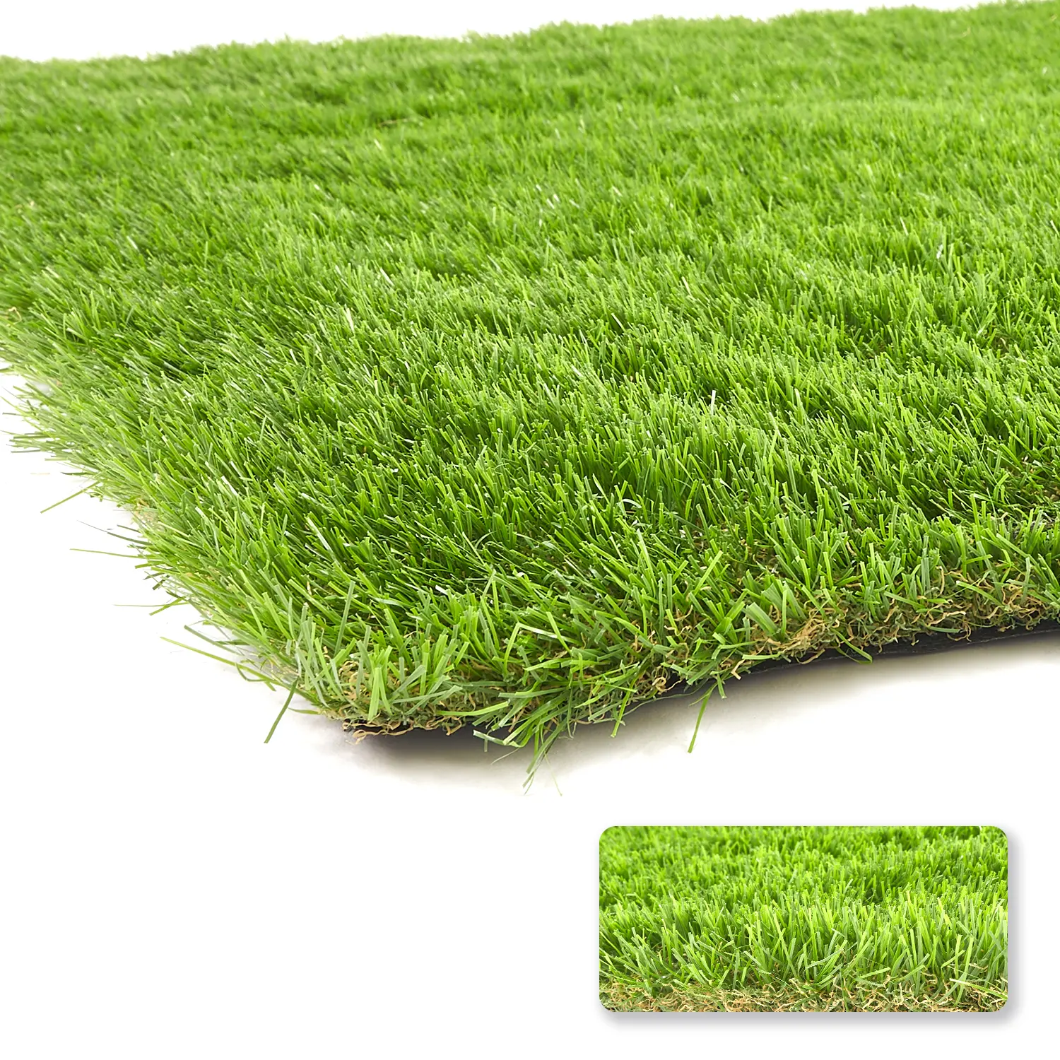 Indoor Plush Artificial Grass Area Rug - 1.38in Thick, UV-Resistant Fake Grass Mat for Pet-Friendly Home Decor, Living Room, Pet Area