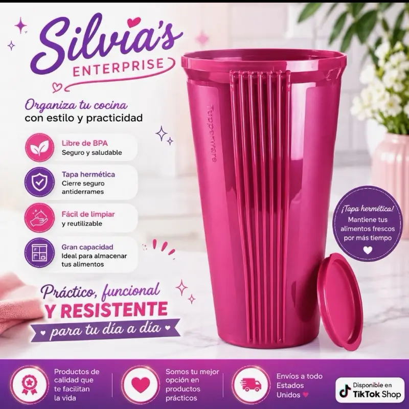 Guarda pasta Tupperware  con sello hermético que evita la entrada da de la humedad manteniéndolo la pasta seca y fresca  por más tiempo cuenta con sello de ambos lados lo que facilita el llenado del contenedor como el servicio de pasta