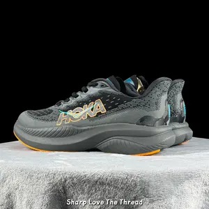 Lightweight Mesh Running Shoes - Charcoal Gray Base with Orange & Teal Accents, Breathable Cushioned Sole for Daily Training