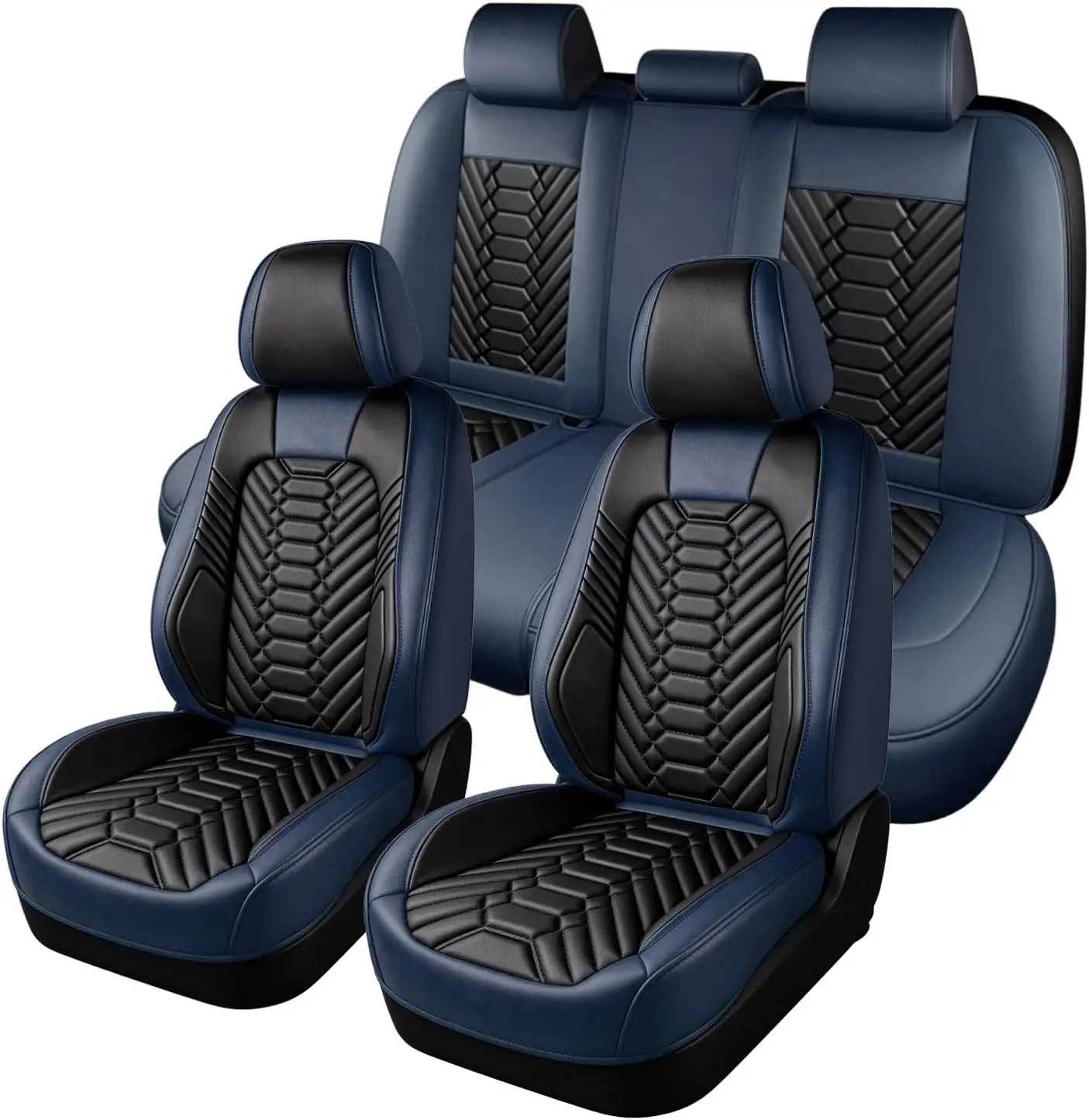 Full Coverage Seat Covers For Chevy Silverado GMC Sierra 2007-2025 1500 2500HD 3500HD Crew Cab, Nappa Leather Front and Rear Cushions Set For Chevrolet Truck, Car Interior Accessories Decorations