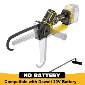 FunnyWhale 2 in 1 Mini Chainsaw Compatible with Dewalt 20V MAX Battery(NO Battery)8" Brushless Electric Chainsaw with Rotating Head, Ruler Guide and Handle for Branch Trimming Wood Cutting