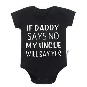 “If Daddy Says No My Uncle Will Say Yes” Funny Baby Onesie – Cute Infant Bodysuit, Hilarious Baby Outfit, Adorable Newborn Gift for Boys & Girls