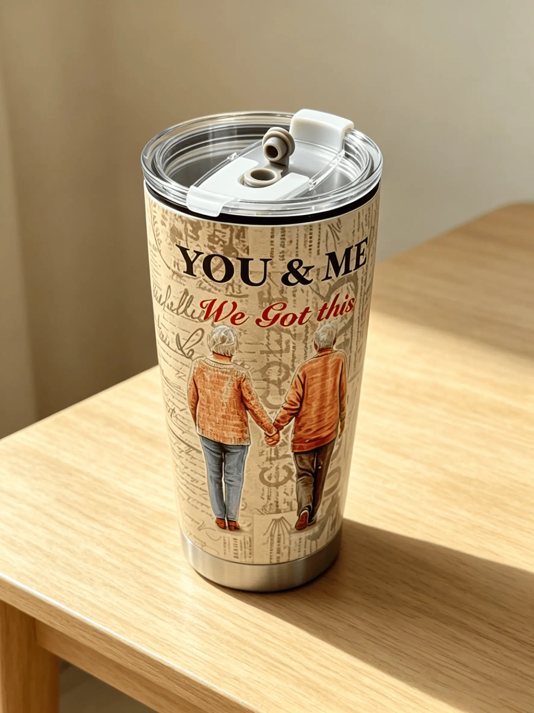 You & Me We Got This Collection Personalized Vacuum Flask for Husband Romantic Message Couple Image Modern Design Gift Drinkware Portable Mug Tumbler Water Bottles Bottled
