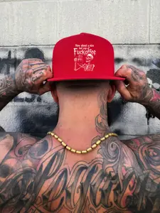 F*CKOFFEE RED FLAT BILL HAT