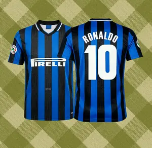97 98 Home Short Sleeve Jersey 10# Ronaldo Retro Soccer Jersey