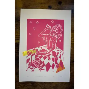"Whipped Cream Dream" Linocut Print