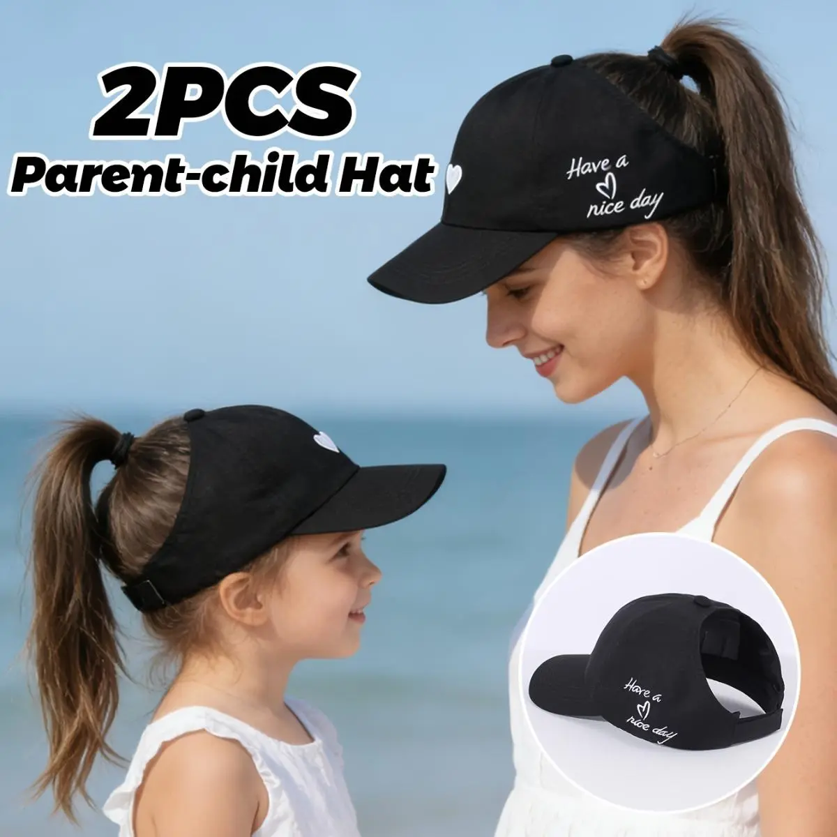 2PCS Funky Glamorous Sun Visor Caps - Ponytail-Friendly Summer Hats for Beach, Christmas, Engagement, Anniversary Occasions, Romantic