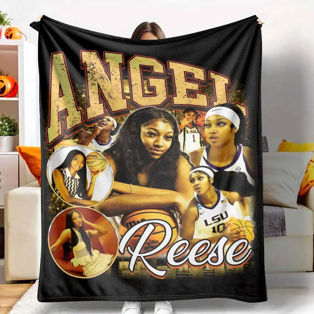 Angel Reese Flannel Blanket UltraSoft Lightweight Warm Basketball Star Athlete Print Perfect for Sports Fans College Dorm Decor Game Day Cozy Throw Relaxing at Home Travel or Showing Team Spirit Unique Gift tiktokshopspringglowup