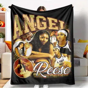 Angel Reese Flannel Blanket UltraSoft Lightweight Warm Basketball Star Athlete Print Perfect for Sports Fans College Dorm Decor Game Day Cozy Throw Relaxing at Home Travel or Showing Team Spirit Unique Gift