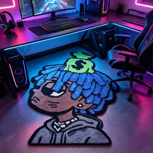 Creative Cartoon Character Rug, Soft Area Rug Foldable Non-Slip Carpet, Fashion Artistic Home Decor for Living Room Bedroom