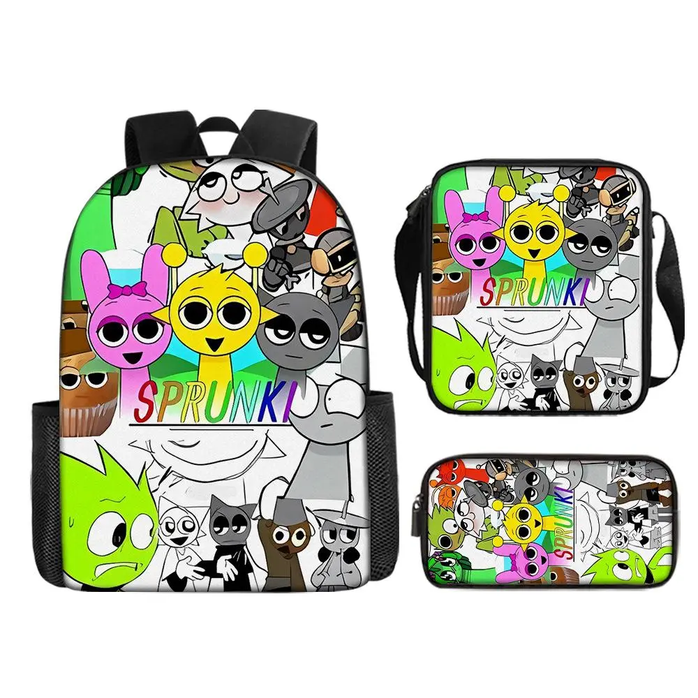 Sprunki Incredibox 6 Anime Backpack for WomenMenTeens, Day Packs Knapsacks Casual Backpacks Gift for Gym Travel Camping Outdoor Work Business