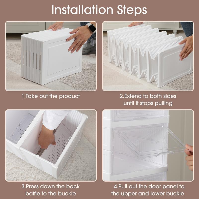 DELAMU Clear Magnetic Shoe Storage Box - Stackable Dustproof Organizer for Dorm/Apartment/Bedroom| Space Saving| Sneaker Display Case| Gifts Boyfriend