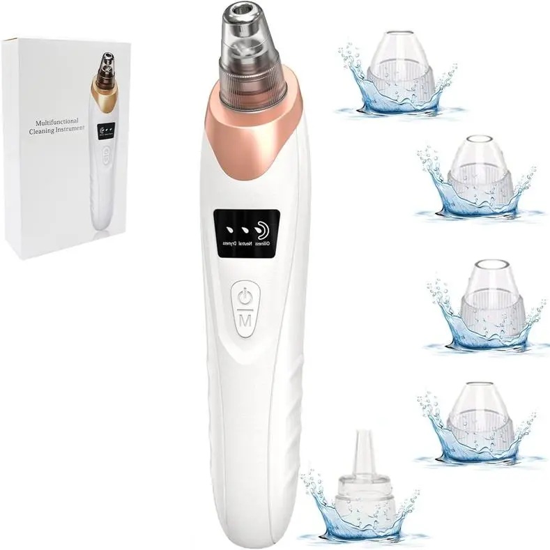 2026 Newest Blackhead Remover Pore Vacuum, USB Rechargeable Blackhead Extractor, Blackhead Extractor Tool with 3 Adjustable Suction Levels, 5 Probes Pore