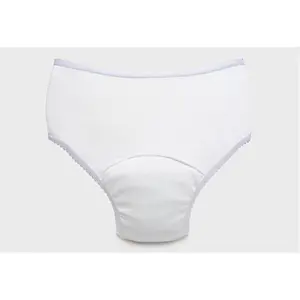 212 MAIN Women's Oversized Minimalist Basic Knit Reusable Incontinence Panties, 2X Large, Soft Cotton Fabric, Waterproof Polyester Underwear