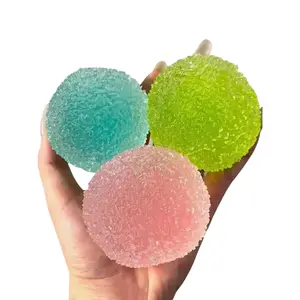 Handmade Crunchy Crystal Mochi Squishy Ball, Soft Non-Toxic TPR Stress Relief Squeeze Ball, ASMR Fidget Sensory Toy for Anxiety, Portable Calming Toy for Kids Teens Adults Office School Home Travel Gift