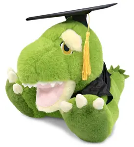 DOLLIBU 9" Eco-Friendly Super-Soft Polyester Graduation T-Rex Dinosaur Stuffed Toy, Ideal Accessory for Graduation Dress