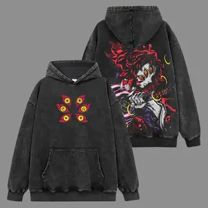 [Demon Slayer] Kokushibo Graphic Shirt V2 Premium 100% Acid Wash Hoodie-Shirt, DemonSlayer Fans, Anime Graphic Shirt, Streetwear Unisex Oversize Gift for Anime Lovers Oversized