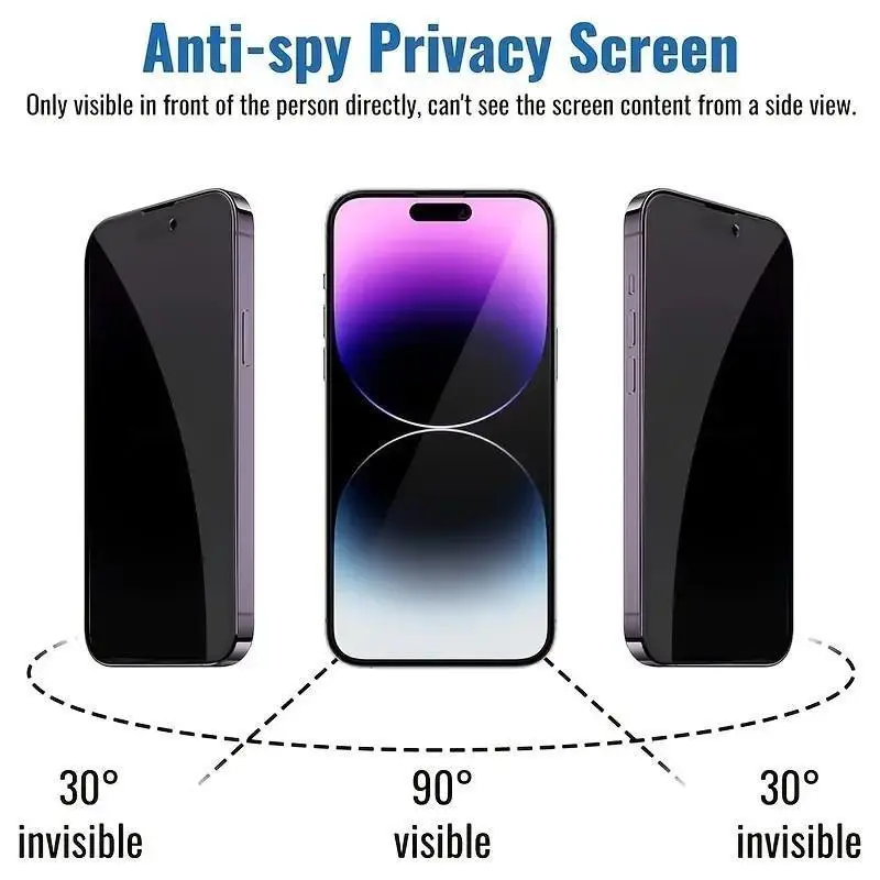 Privacy Screen Protector for iPhone 11 Series, 2-Piece Double Pack Tempered Glass Film with Autoalign Ease & Dustproof Feature, Summer Fall Cellphone Accessory, Birthday Gift Option