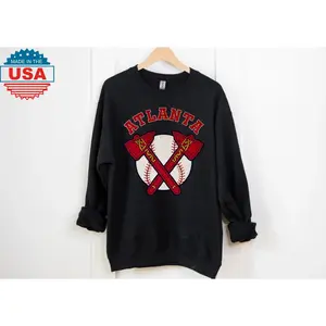 Atlanta Baseball Team Retro Black Sweatshirt, Atlanta Baseball Vintage Retro Sweatshirt, Atlanta City Sports Shirt, Gifts For Dad
