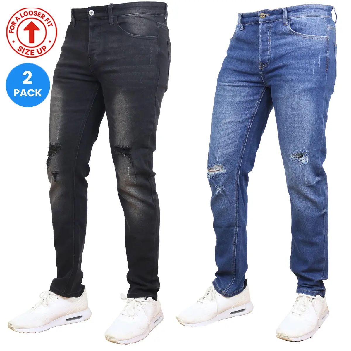 (2-Pack) Black - Dark Wash