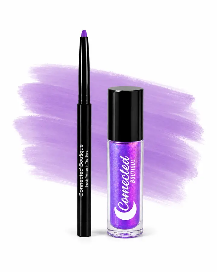 Purple Lip Liner & Lip Gloss Kit Long Lasting Hydrating Lip Combo - Nova