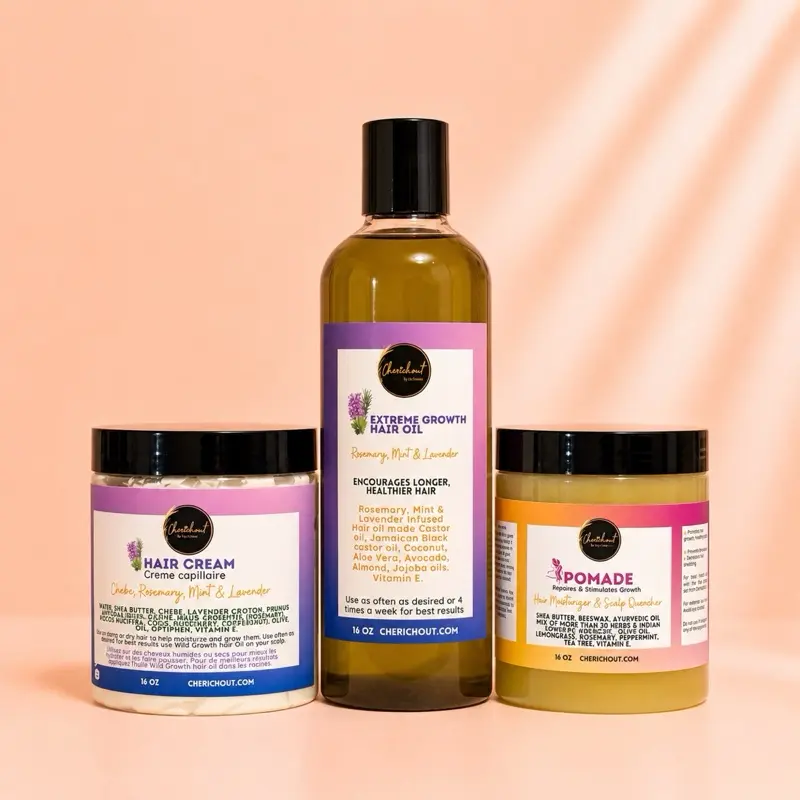 Moisture and seal (16oz each-Pomade, oil, hair cream) -  Haircare for a moisturized, nourished scalp and hair, Hydrate