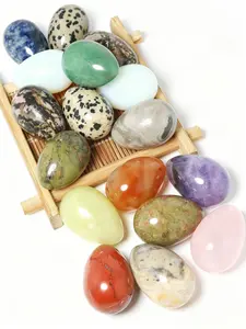 3pcs Mixed Color Stone Oval Egg Shape Crystal, DIY Jewelry Accessories, Perfect for Crafting Projects