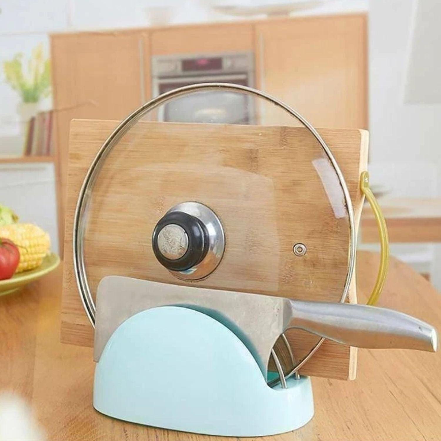 Home Collection Multi-Use Pot Lid and Knife Holder Rack