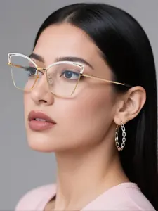 Women's Cat Eye Frame Eyeglasses, Fashionable Eyeglasses for Daily Wear, Fashion All-match Accessories for Women & Girls